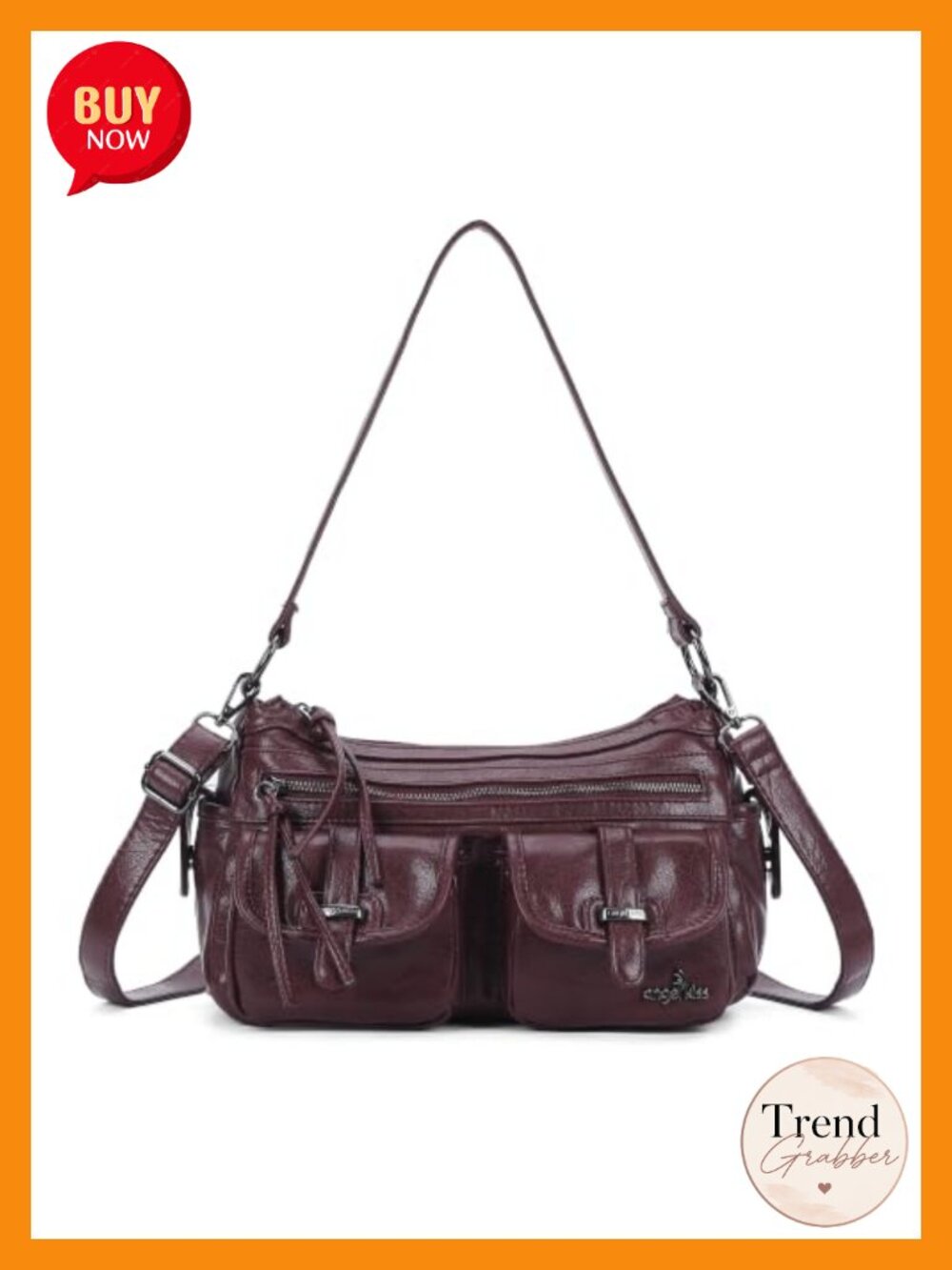 Women's Hobo Bag Crossbody Shoulder Purse Multi Pocket Vegan Leather Handbag